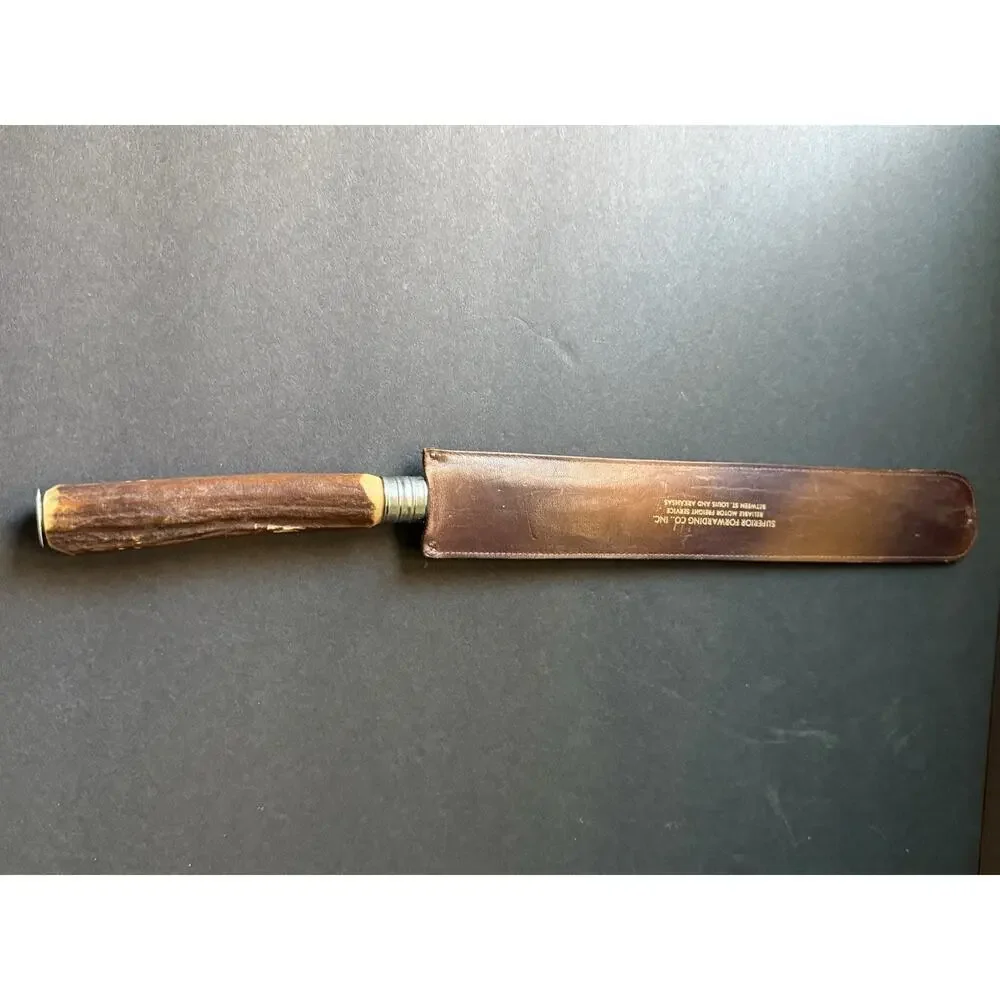 Vintage Pepperidge Farm Handle Knife Leather Embossed Case Country Farmhouse